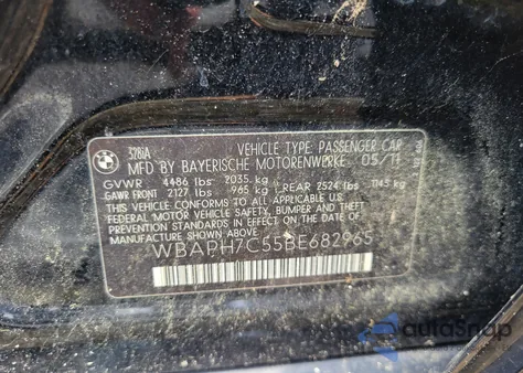 2011 BMW 328I from USA, damaged, VIN WBAPH7C55BE682965
